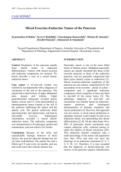 Mixed Exocrine-Endocrine Tumor of the Pancreas