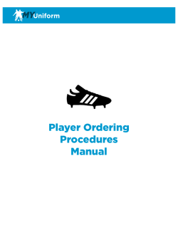Player Ordering Procedures Manual