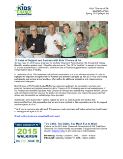 10 Years of Support and Success with Kids` Chance of PA Two