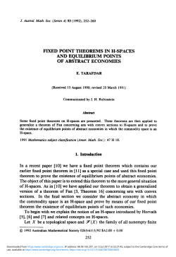 Fixed point theorems in H-spaces and equilibrium points of abstract