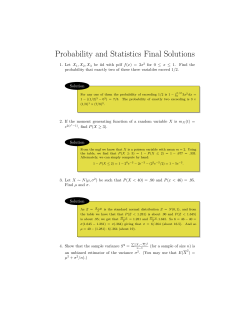 Probability and Statistics Final Solutions