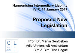 Harmonising Intermediary Liability IViR, 14 January 2017 - VU-dare