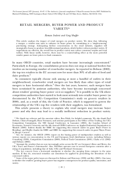 Retail Mergers, Buyer Power and Product Variety