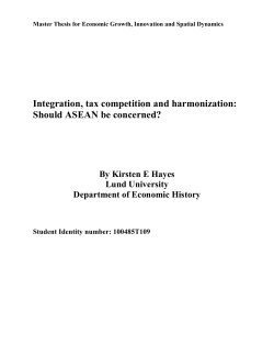 Integration, tax competition and harmonization