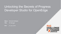 Unlocking the Secrets of Progress Developer Studio