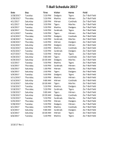 T-Ball Schedule 2017