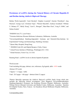 kinetics of hepatitis b virus ccc dna in the liver during - HAL