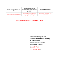 Stage 3 Template for Construction Phase Enabling Works Report