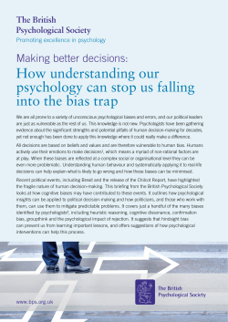 Making better decisions - British Psychological Society