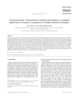 Assessing farmers risk preferences and their determinants in a