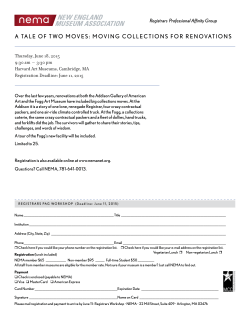 A TAlE oF TWo MoVES: MoVINg CollECTIoNS FoR RENoVATIoNS