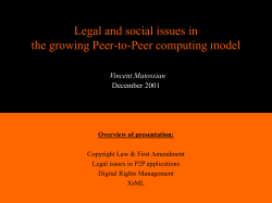 Presentation of P2P legal and social issues