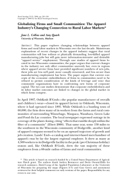 Globalizing Firms and Small Communities: The Apparel Industry`s