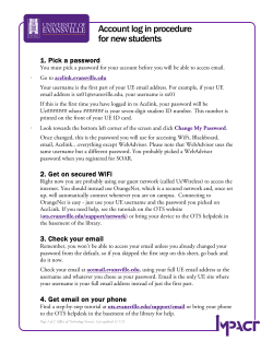 Account log in procedure for new students