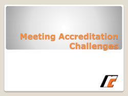 Meeting Accreditation Challenges WASC Standards Standard I