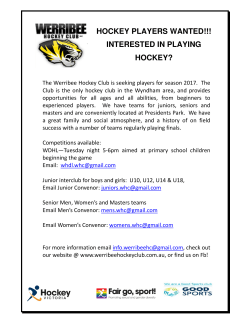 hockey players wanted!!! - Werribee Primary School