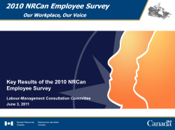 2010 NRCan Employee Survey Customizable Presentation E
