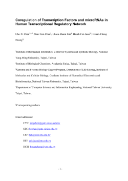 Coregulation of Transcription Factors and microRNAs in Human