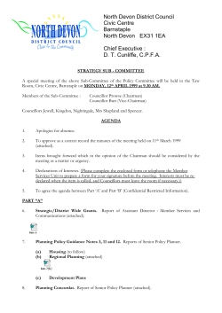 Strategy Sub-Committee Agenda 12th April 99