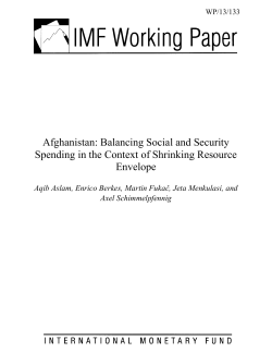 Afghanistan: Balancing Social and Security Spending in the Context