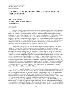 Battle of Xuan Loc - Virginia Review of Asian Studies