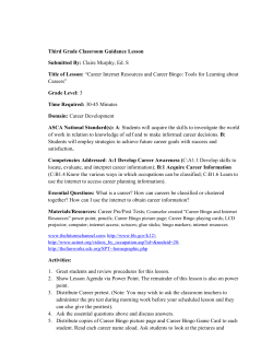 Third Grade Classroom Guidance Lesson