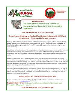 Please join us for The Seeds of Rural Resilience: A Summit on