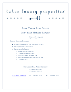 Lake Tahoe Real Estate Mid-Year Market Report Q1 &ndash; Q2 2015