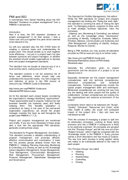 PMI and ISO. A commentary from Daniel Hendling about the ISO