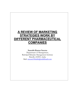 a review of marketing strategies work by different pharmaceutical
