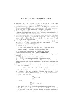 PROBLEM SET FOR LECTURES 23 AND 24 1) Show that if aj &ge; 0
