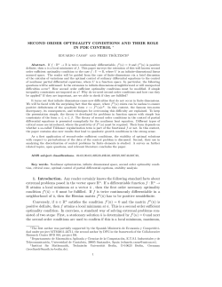 SECOND ORDER OPTIMALITY CONDITIONS AND
