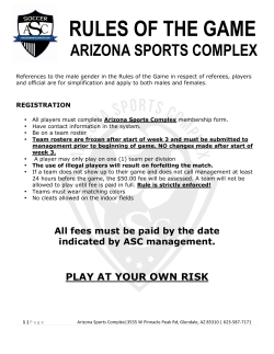 rules of the game - Arizona Sports Complex