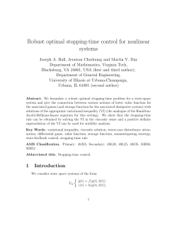 Robust optimal stopping-time control for nonlinear systems