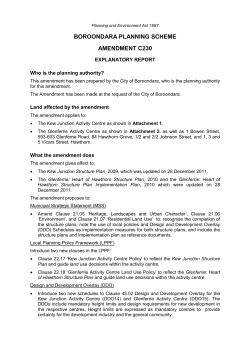 Amendment C230 - explanatory report (adopted)