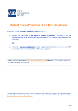 Application Form to apply for the Certificate - VUB-student