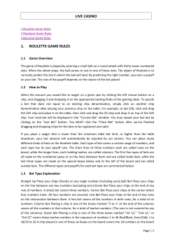 1. ROULETTE GAME RULES LIVE CASINO