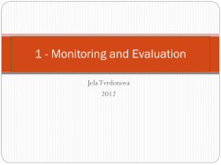 Monitoring and Evaluation (Jela Tvrdoňová)