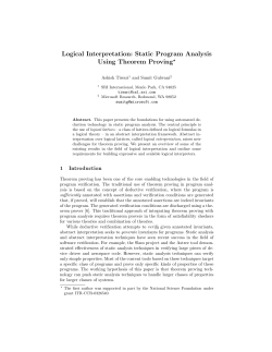 Logical Interpretation: Static Program Analysis Using Theorem Proving