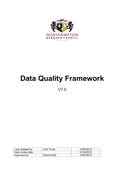 data quality strategy - Northampton Borough Council