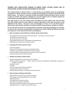 training and consultation seminar in bowen family systems theory