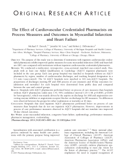 The Effect of Cardiovascular Credentialed Pharmacists on