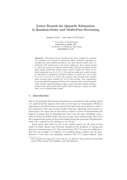 Lower Bounds for Quantile Estimation in Random