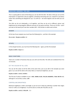 Engduino Libraries: The LEDs