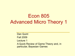 Review of Bayesian Games