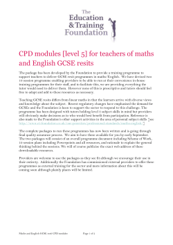 CPD modules [level 5] for teachers of maths and English GCSE