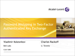 Presentation slides - ECT