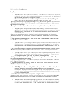 Scarlet Letter Exam Prep