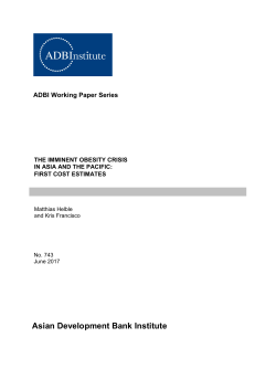 The Imminent Obesity Crisis in Asia and the Pacific: First Cost