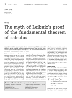 The myth of Leibniz`s proof of the fundamental theorem of calculus
